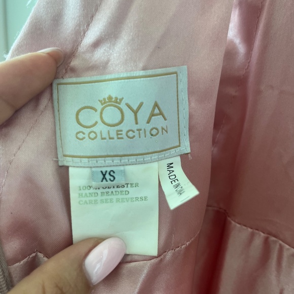 Coya Collection Hand-Beaded Glitter Ball Gown XS – Rose Gold Elegance ✨ - Picture 14 of 15